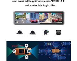 Spiegel Dashcam - Auto Camera - Rondom Zicht - Android 9.0 Systeem - 12 Inch Scherm - Zwart