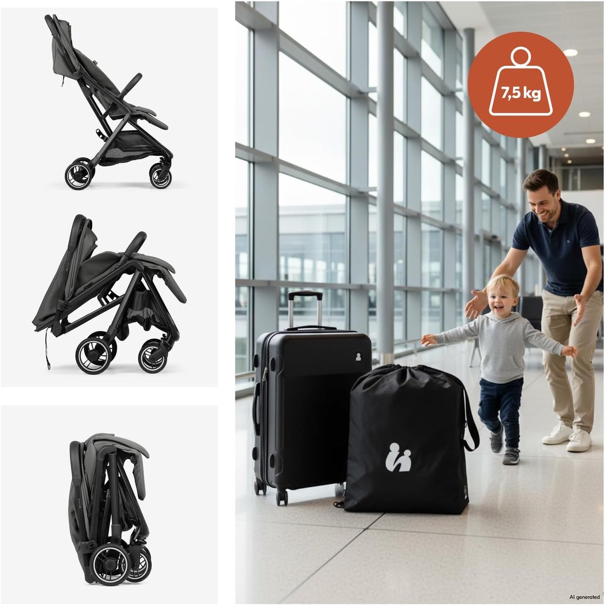 Reisbuggy Lichtgewicht - Compacte Kinderwagen thumbnail 4