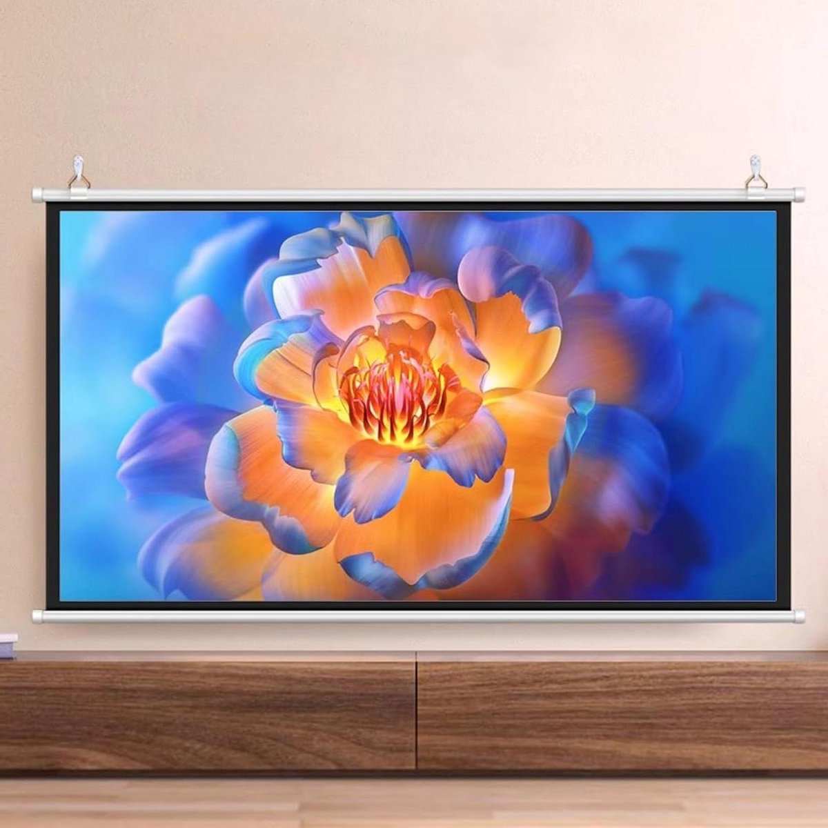 Projectiescherm Handmatig - Opvouwbaar Scherm - Home Cinema - Kreukvrij Glasvezel - 30-72 inch - Wit