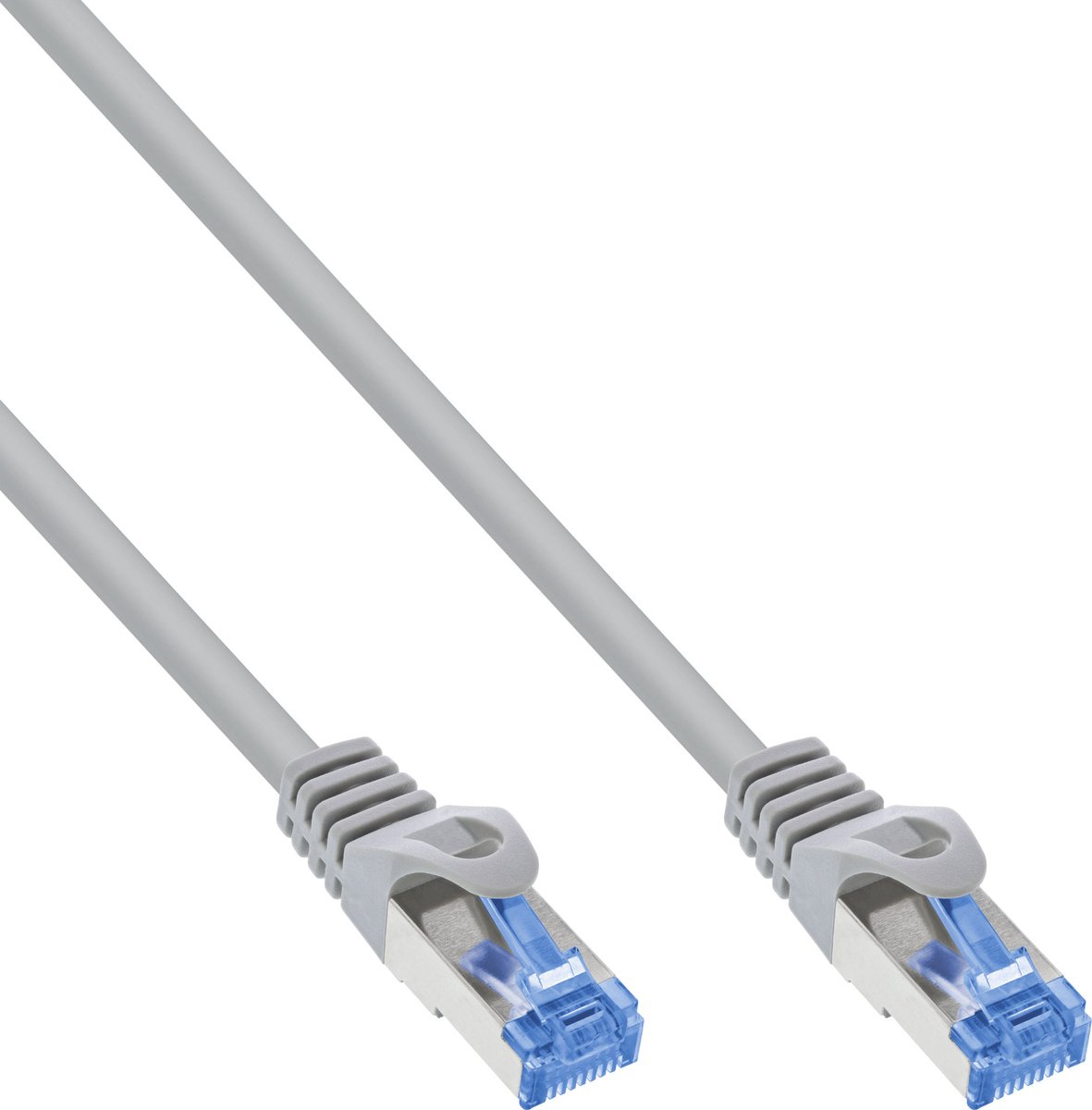 InLine® patchkabel, Cat.6A, S/FTP, TPE (LSZH), CCA, grijs, 0,3m