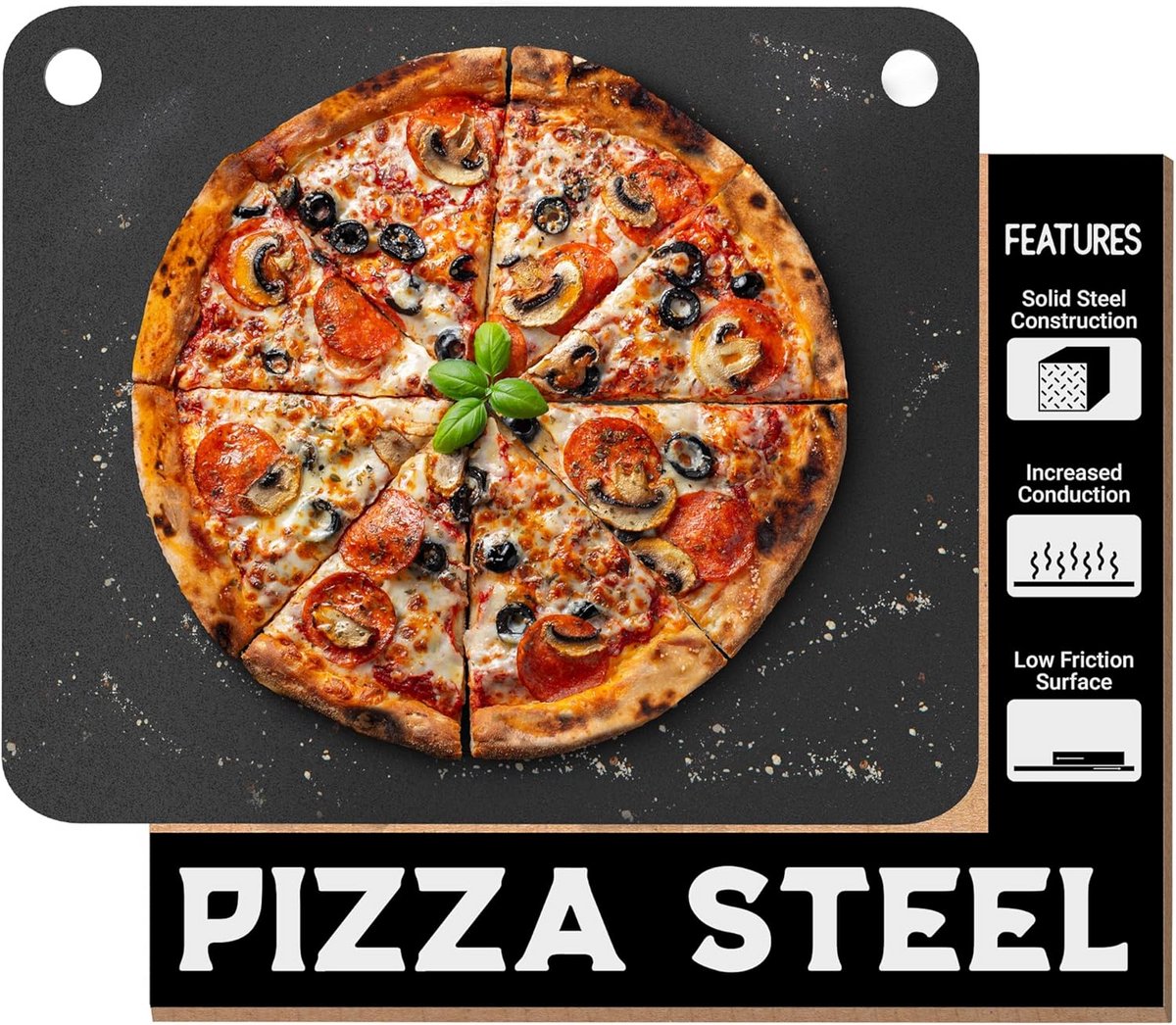 Extra Dikke Pizzastaal XL (0,8 cm) voor Oven en Barbecue - Duurzaam Alternatief voor Pizzasteen