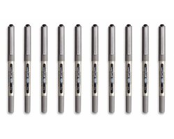 uni-ball - Pak van 10 Eye Fine UB-157 - Zwarte Inkt Rollerball Pennen - Mitsubishi Pencil - 0.7mm Punt - Watervaste Super Inkt voor Kantoor, School & Dagelijks Schrijven - Constante Inktstroom