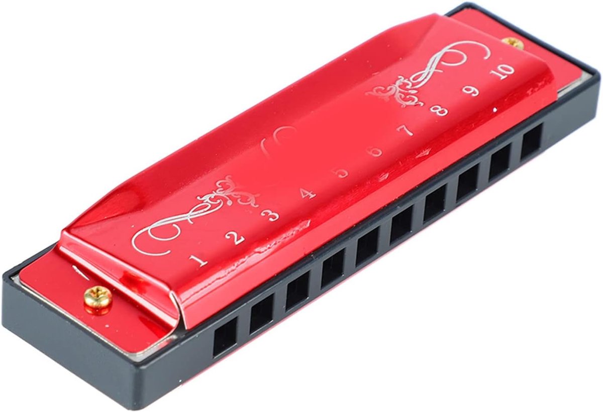 Muziekinstrument - Mondharmonica - Muziek Leren - Geen Vervorming - 12x5x3 cm - Rood