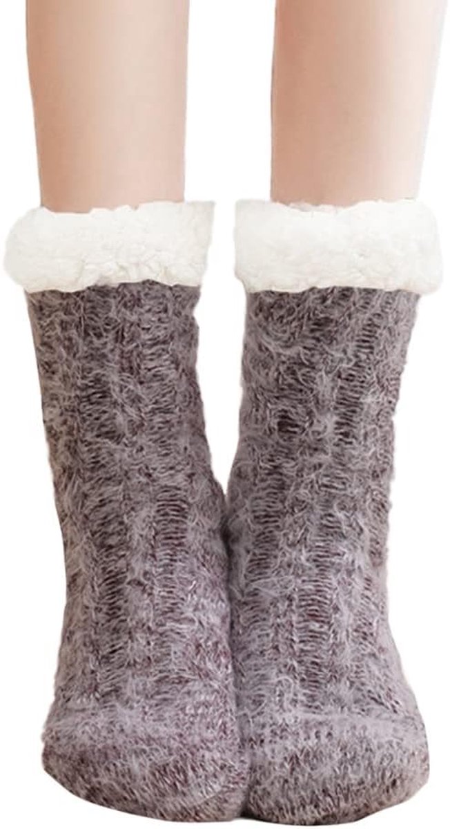 Dames Huissokken - Warme Sokken - Binnen Dragen - Antislip Zolen - Kleur 10