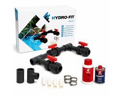 COIL Bypass Kit voor Zwembad Warmtepomp Universeel PVC 50 mm Basic Set met 3 Kogelkranen, Griffon Lijm en Reiniger – DIY Installatie voor Zwembadverwarming en Waterregeling