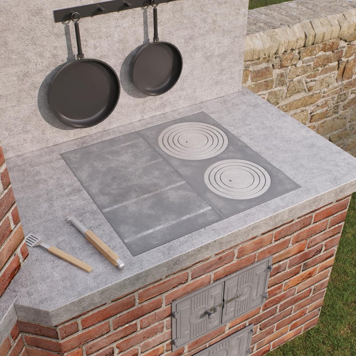 Gietijzeren Kookplaat 60x30 cm - Robuuste Plaat voor Oven en Tegel- of Houtkachel