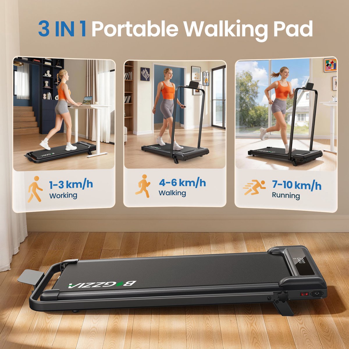 DMN Europe Inklapbare Loopband met 7% Helling en LCD-display - afbeelding 3