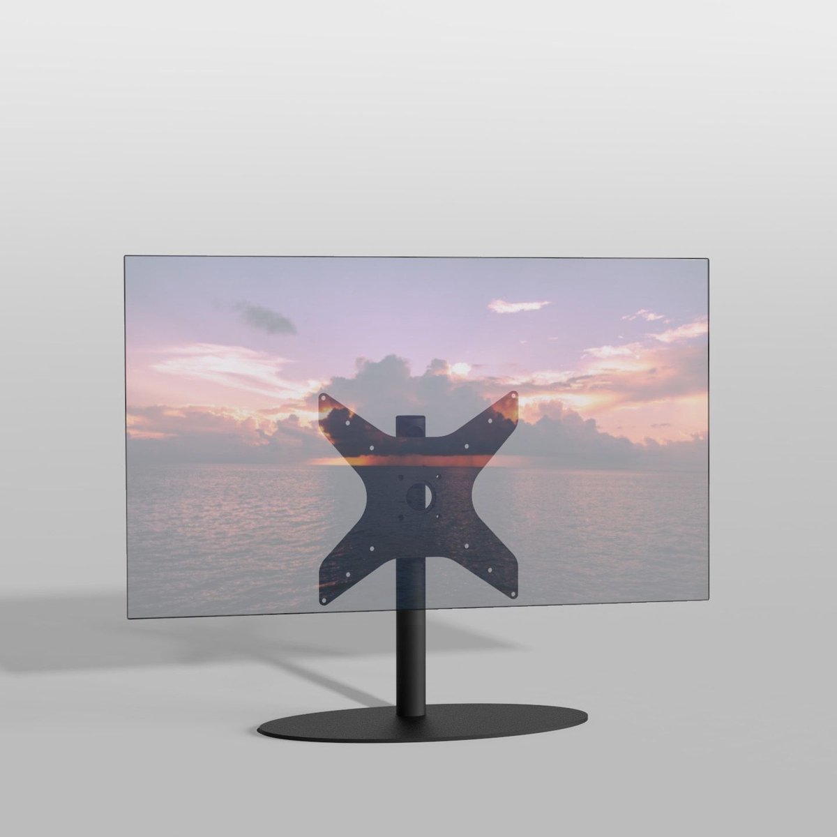 Cavus TV Vloerstatief ELLIPS 60 - zwart - hoogte 60cm – VESA 400x400