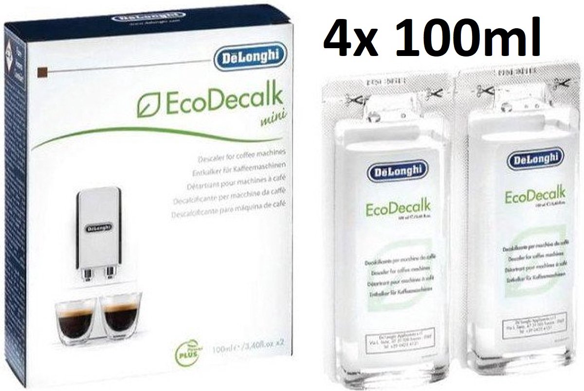 De'Longhi EcoDecalk Mini DLSC200 - Koffiemachineontkalker - 4 x 100 ml