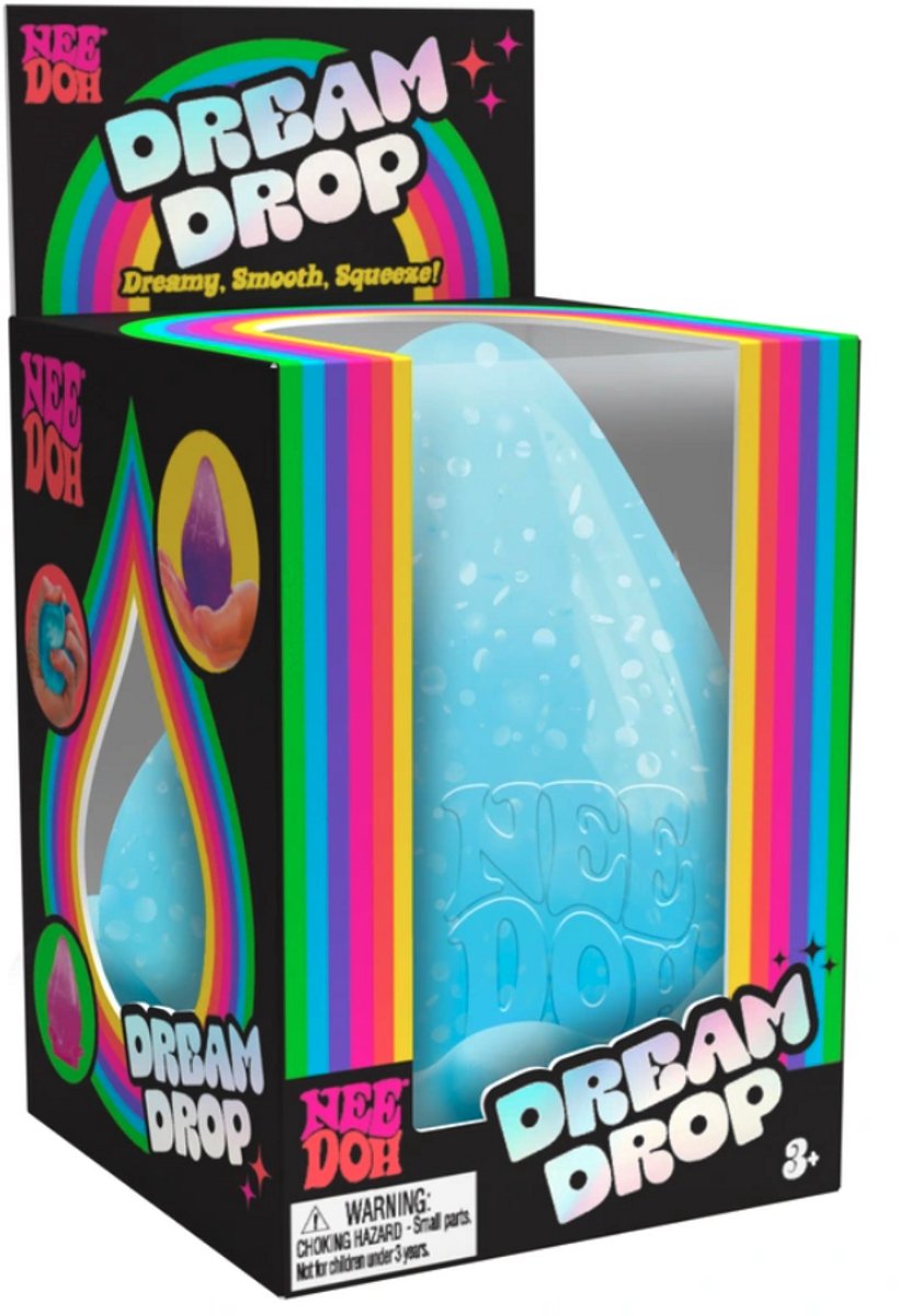 NeeDoh Stressbal - Dream Drop - Blauw - 1 Stuk - Hoogte ca. 8 cm - Nee Doh Stressballen - Fidget Toys
