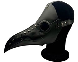 Zwart Pestdokter Masker van vegan Leer – Gothic Plague Doctor Masker voor Halloween, Cosplay & Masked Ball