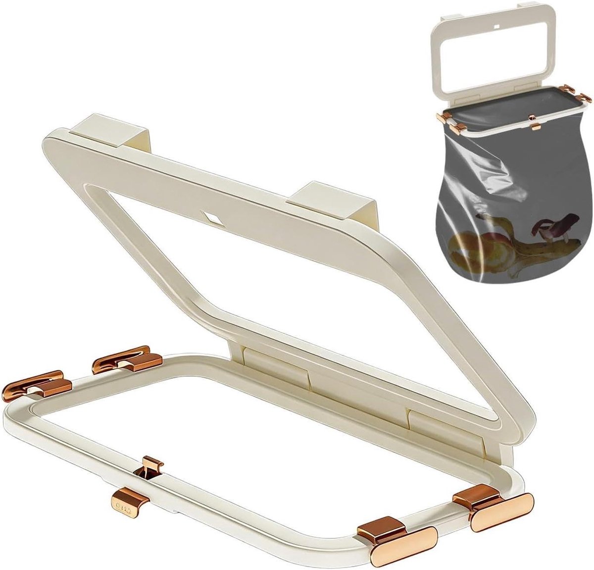Keuken Afvalhouder - Prullenbak Rack - Ruimte Besparen - Flexibele Vouwconstructie - 28 cm - Wit