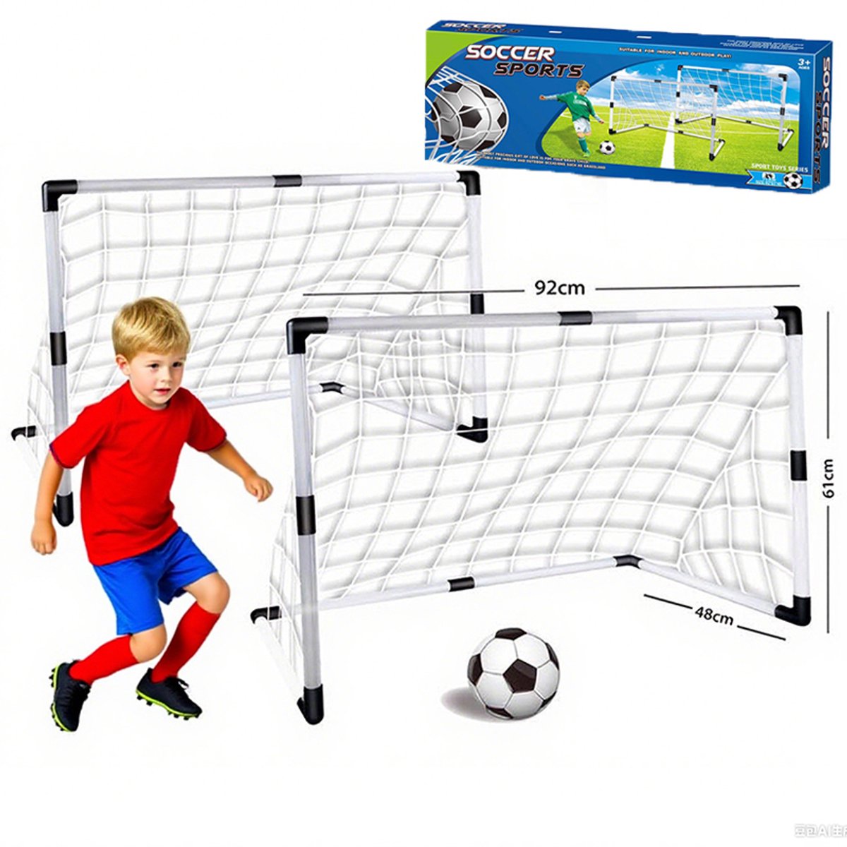 Voetbalset met 2 doeltjes, Voetbal goals set met 2 doeltjes