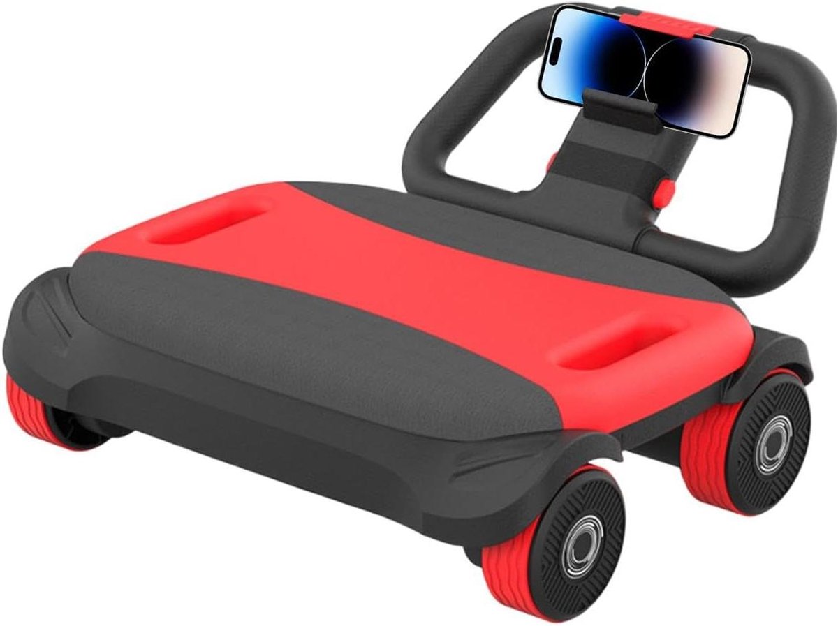 Buikspierroller - Core trainer - Kracht opbouwen - Automatische terugslag - 4 wielen - Rood