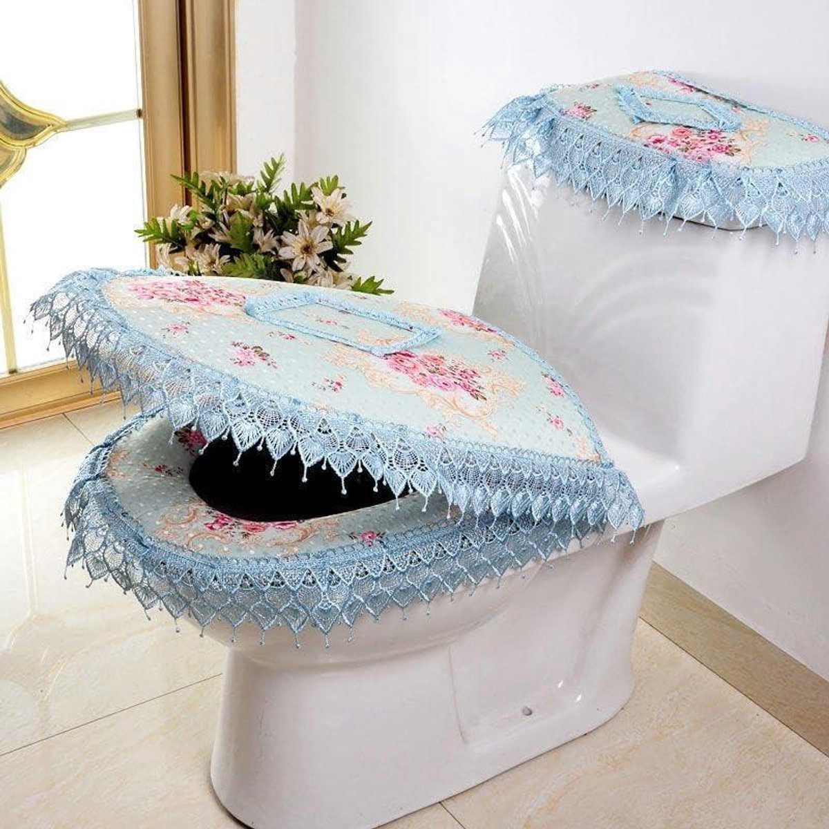 Toilet Deksel Covers - Badkamer Decoratie - Toilet Comfort - Zacht en Delicaat - 3 Stuks - Paars