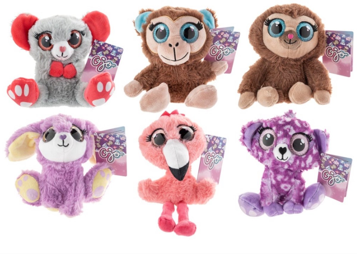 Ojo Set van 6 knuffels 15 cm
