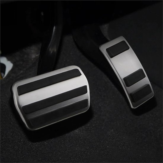 Pedaalhoezen Auto - Pads Gas Rem - Verbeterde Grip - Roestvrij Staal - 1 Stuk - Zilver — afbeelding 3