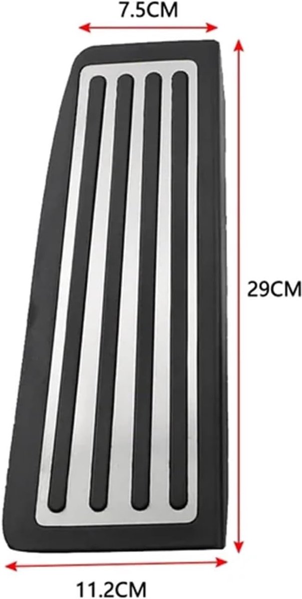 Pedaalhoezen Auto - Voetpedaal Covers - Verbeter Rijervaring - Antislip Roestvrij Staal - Set van 2 of 3 - Zilver — afbeelding 4