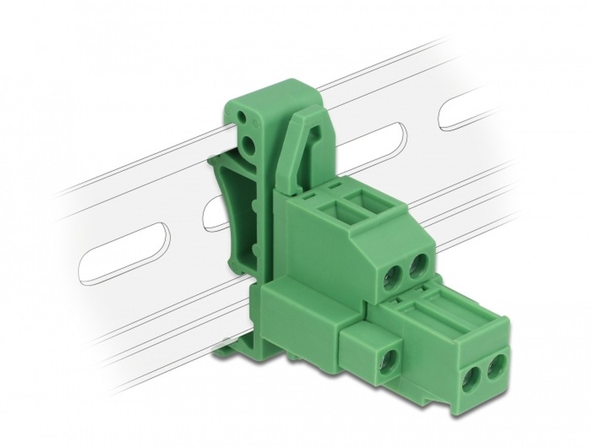 Terminalblok ingesteld voor DIN -rail 2 -pin met schroefvergrendeling