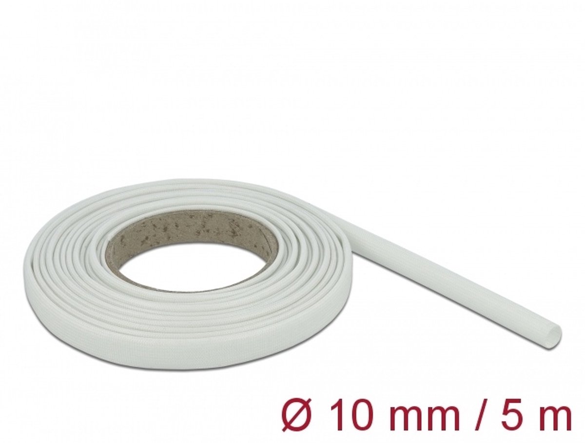 Glasvezelhoes 5 m x 10 mm wit