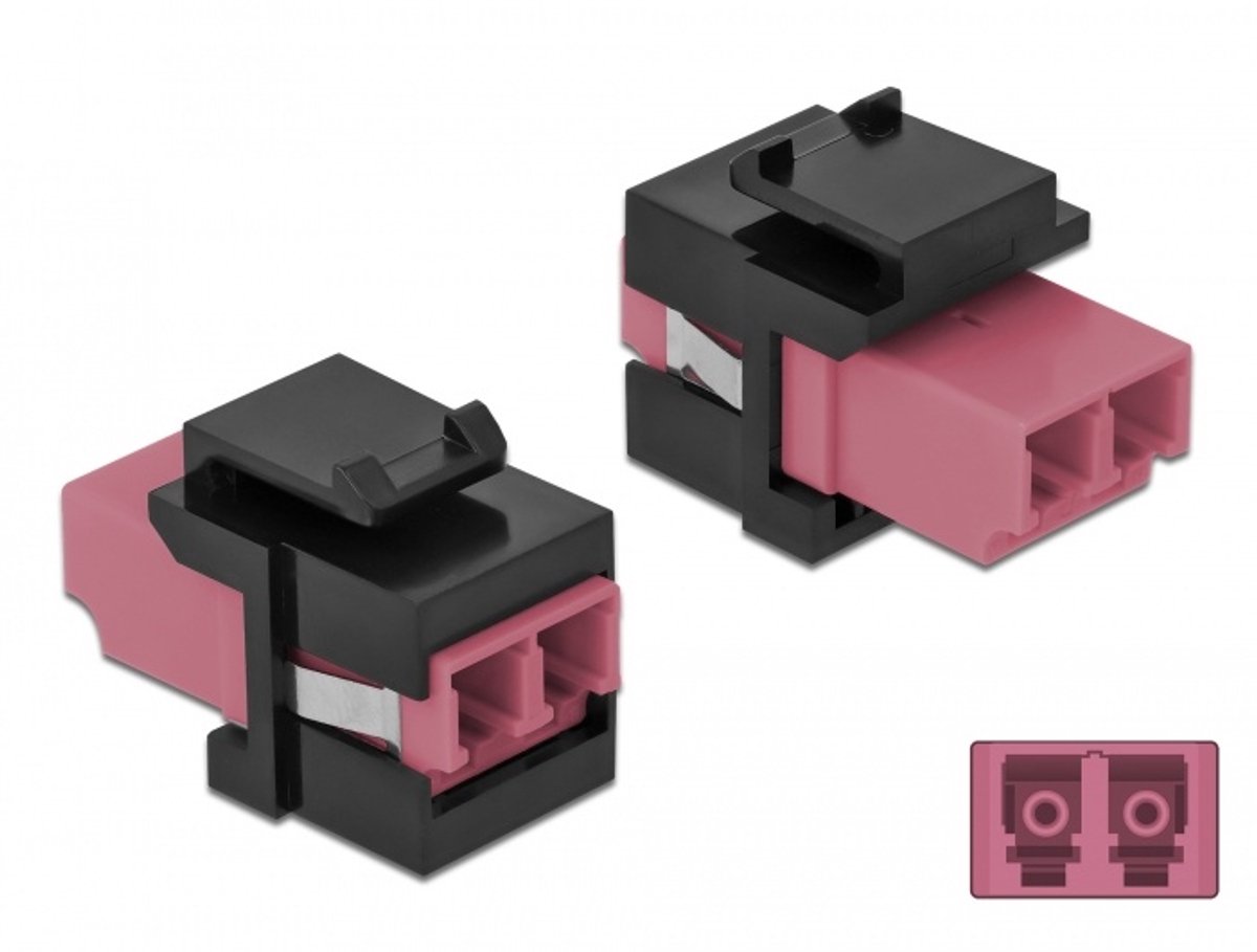 Keystone Module LC Duplex Vrouw naar LC Duplex vrouwelijk violet / zwart
