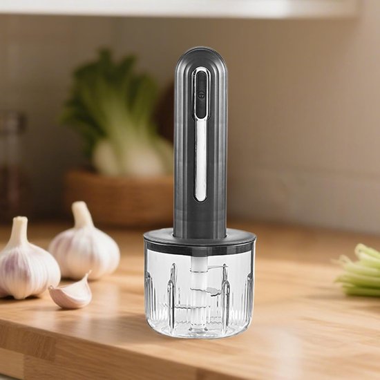Mini Keukenhakker - Draadloze Hakker - Maaltijd Voorbereiden - USB Oplaadbaar - 400 ml Kom - Zwart van MINI — afbeelding 3
