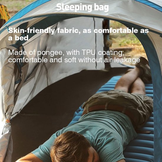 Camping Slaapmat - Luchtbed Matras - Kamperen Reizen - Zelfopblazend Waterdicht - 195 x 70 cm - Blauw Groen van Camping — afbeelding 5