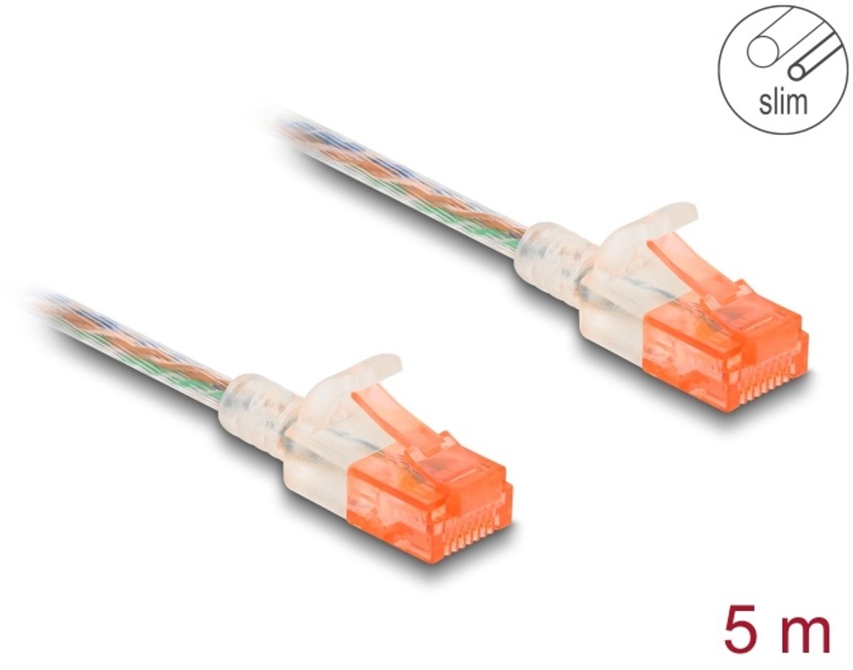 DeLOCK 80356 netwerkkabel Transparant 5 m Cat6a U/UTP (UTP)