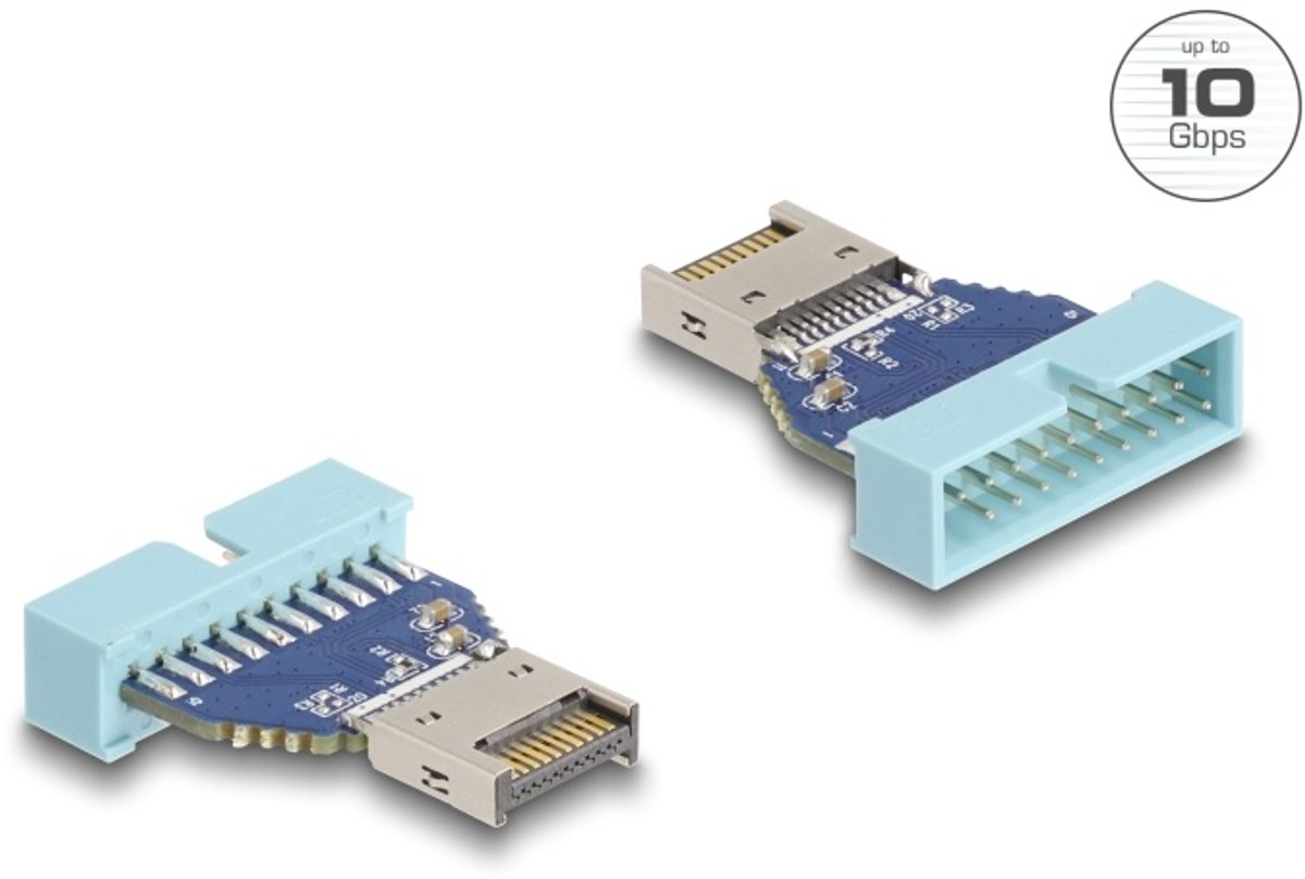 DeLOCK 67130 tussenstuk voor kabels 19 pin USB USB Type-E Blauw