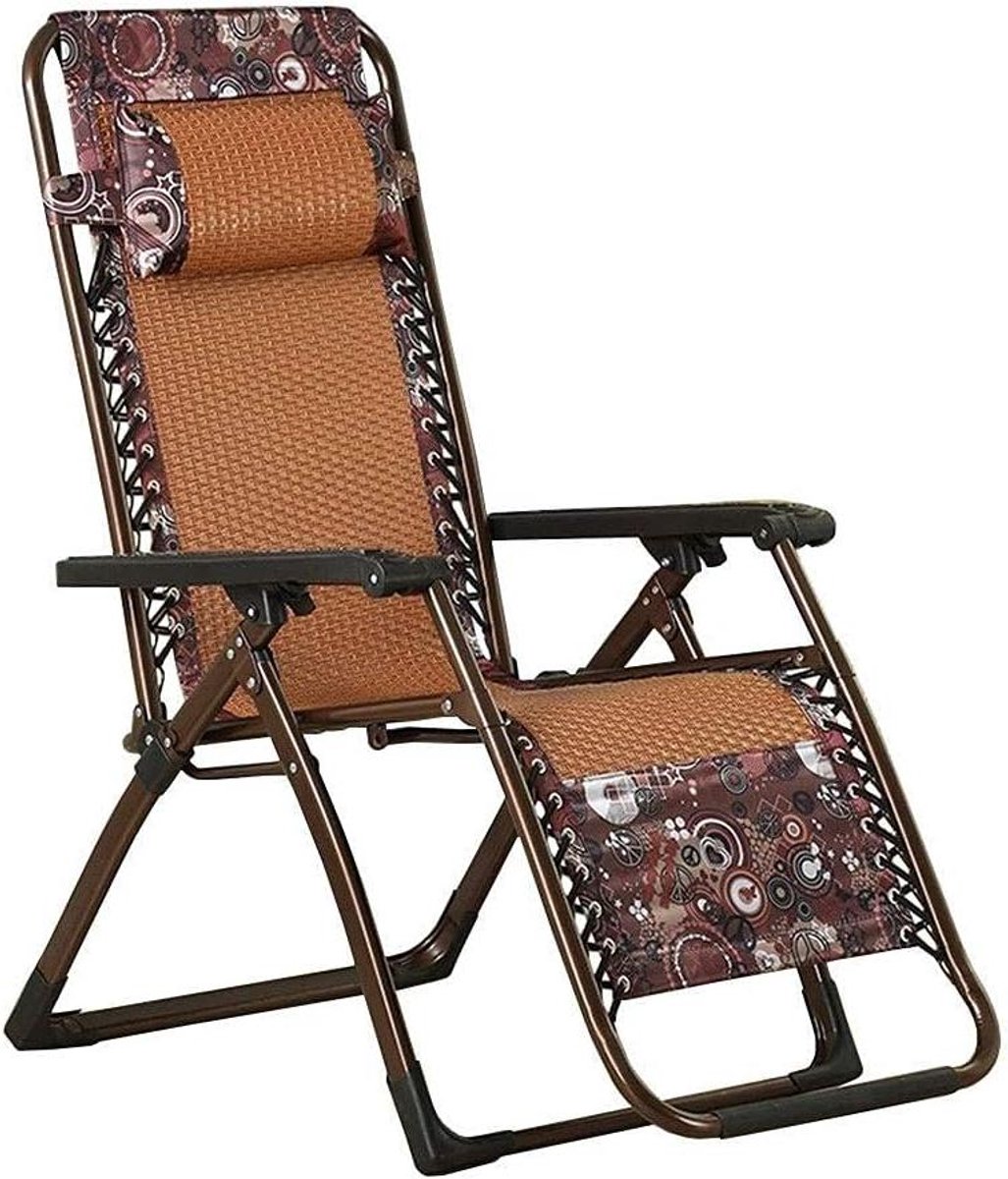 Opvouwbare Tuinstoel - Liggende Stoel - Buiten Ontspannen - Extra Brede Zitting - 178 cm Lengte - Oranje