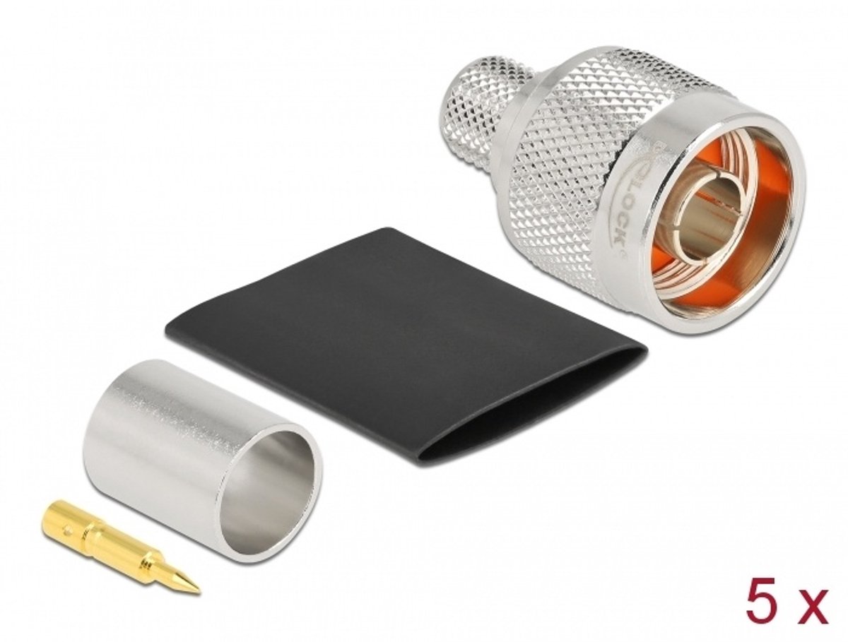 N plug voor het krimpen van LMR 400 met bijpassende krimpbuis