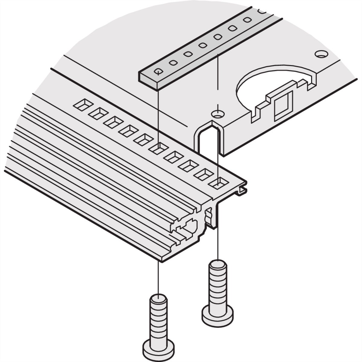 SCHROFF bevestigingsstrip voor gedeeltelijke breedte montageplaat, 220 mm