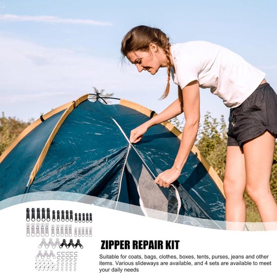 Rits reparatieset - Universele rits - Kleding herstellen - Dubbelzijdig ontwerp - N.v.t. - Zilverkleurig — afbeelding 4