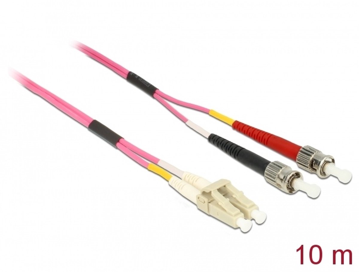 DeLOCK LC - ST, 10m Glasvezel kabel Violet