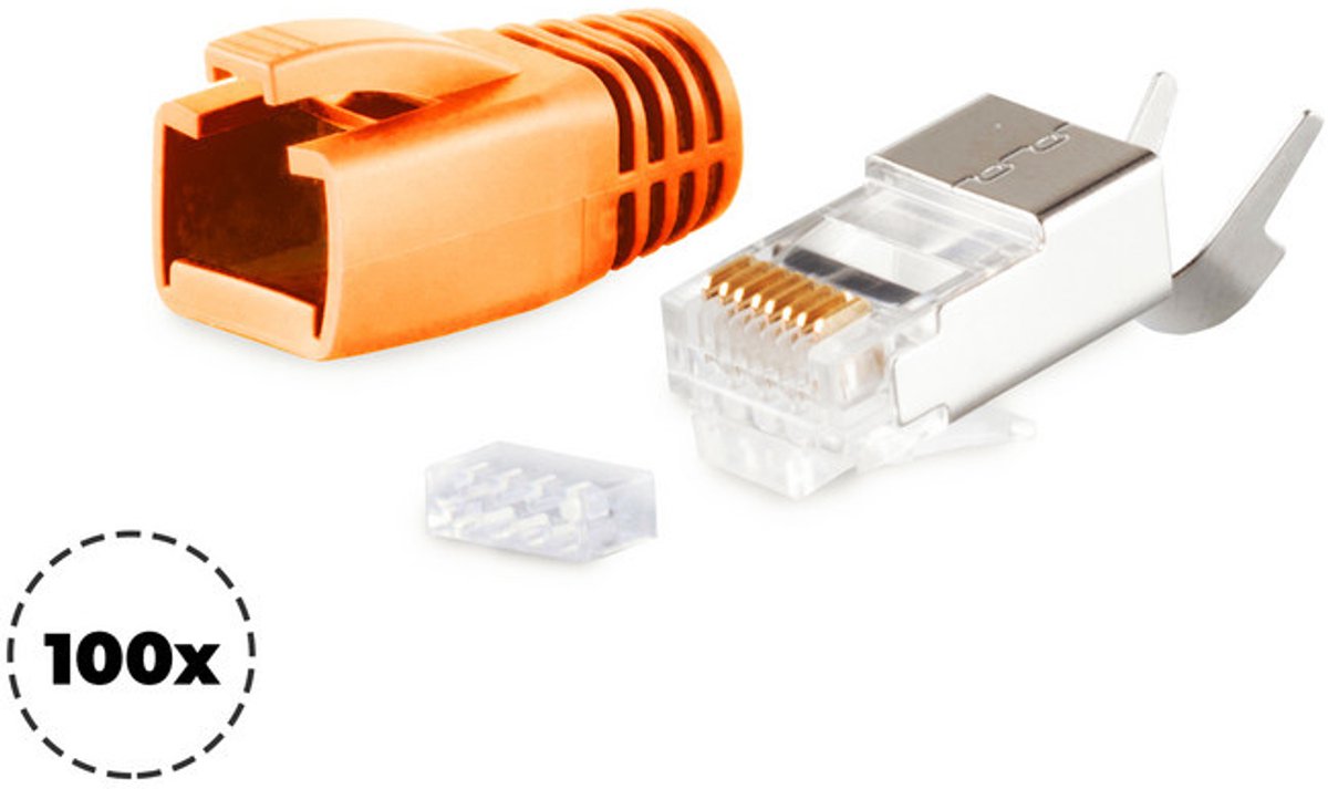 Stecker SET für Verlegekabel bis AWG 23 Orange VE 100