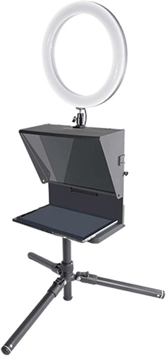 Draagbare Teleprompter - Opname Hulpmiddel - Video Opnemen - Smartphone Compatibel - 25x20 cm Lens - Zwart