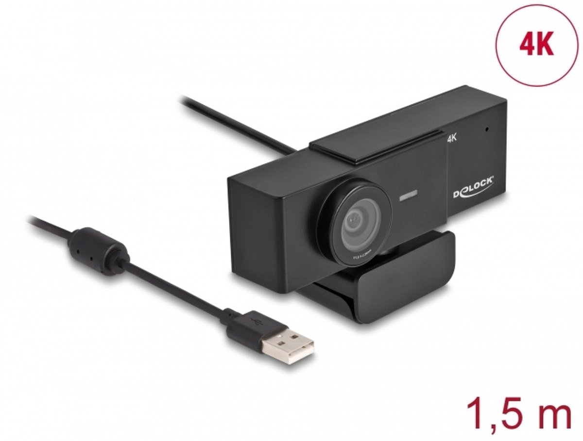 USB UHD -webcam met microfoon 4K 30 Hz 110 ° Viewpoint en statief