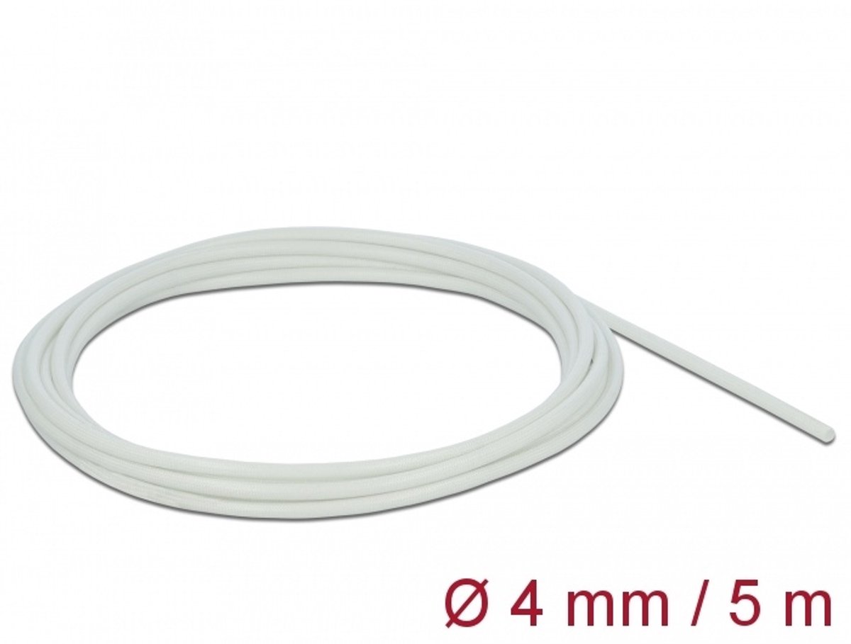 Glasvezelhoes 5 m x 4 mm wit