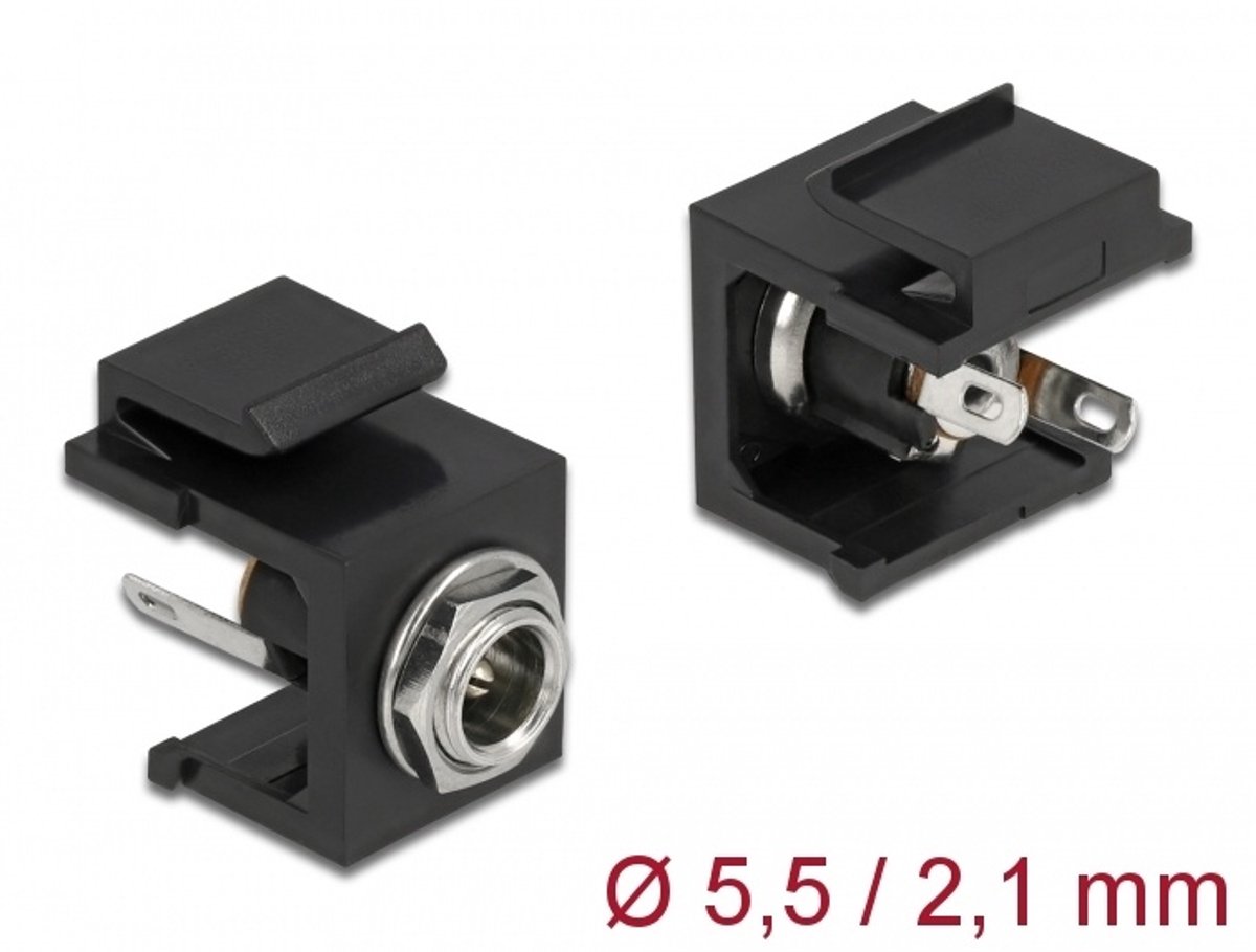 Keystone -module DC 5,5 x 2,1 mm vrouwelijk zwart