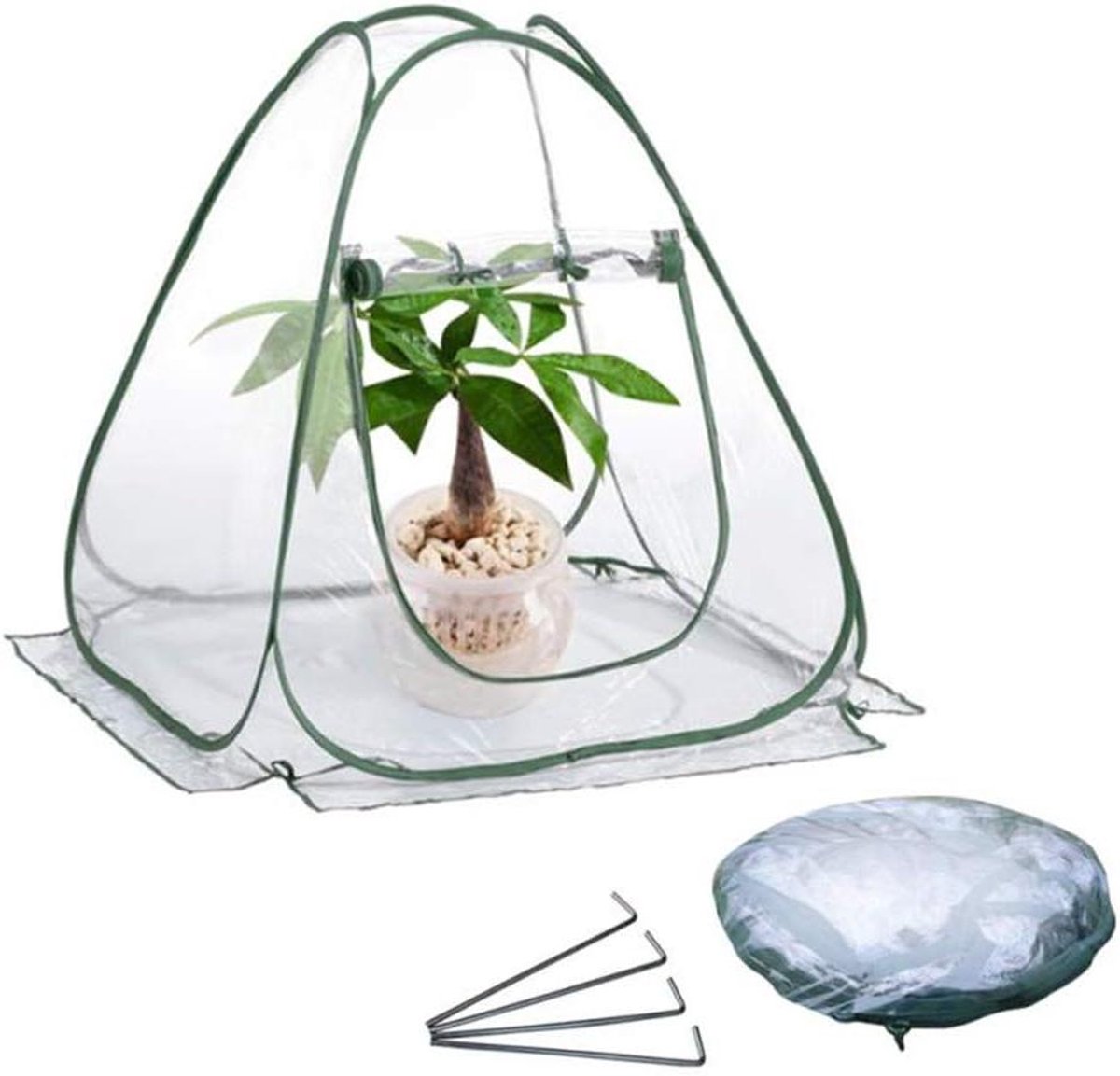 Mini Kas - Planten Tunneltje - Planten Beschermen - Opvouwbaar - 70x70x80 cm - Transparant