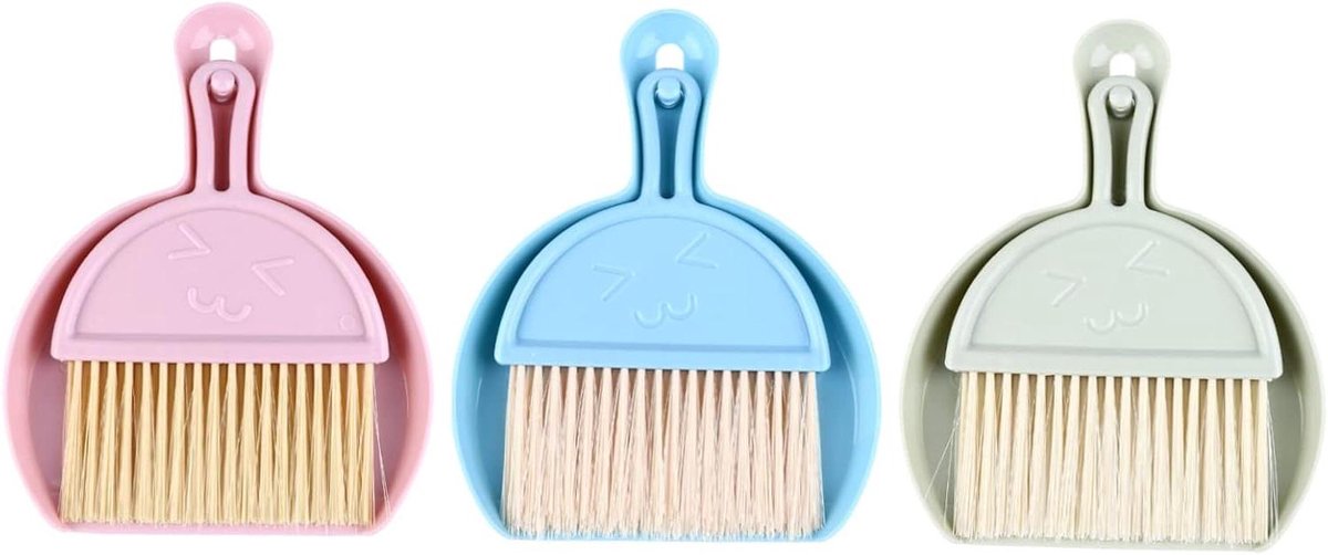 Mini Bezem Stoffer - Kleine Borstel Set - Kleine Oppervlakken Reinigen - Drie Delige Set