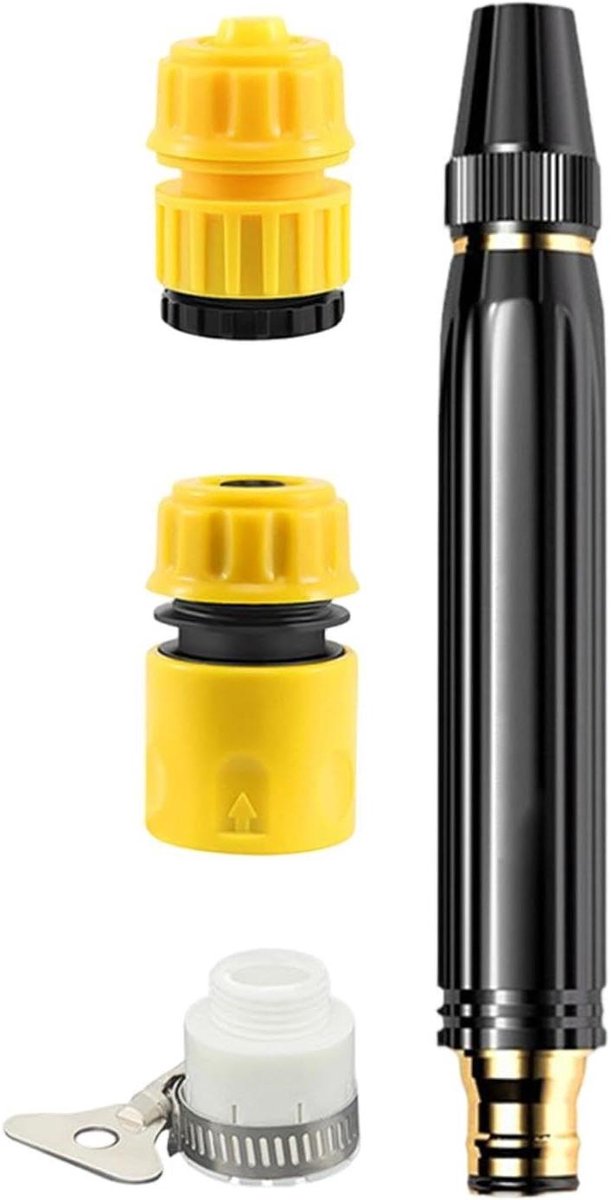 Watersproeier Hogedruk - Verstelbare Spuit - Auto Wasstraat - Veelzijdige Straal - 18.4 cm - Zilver