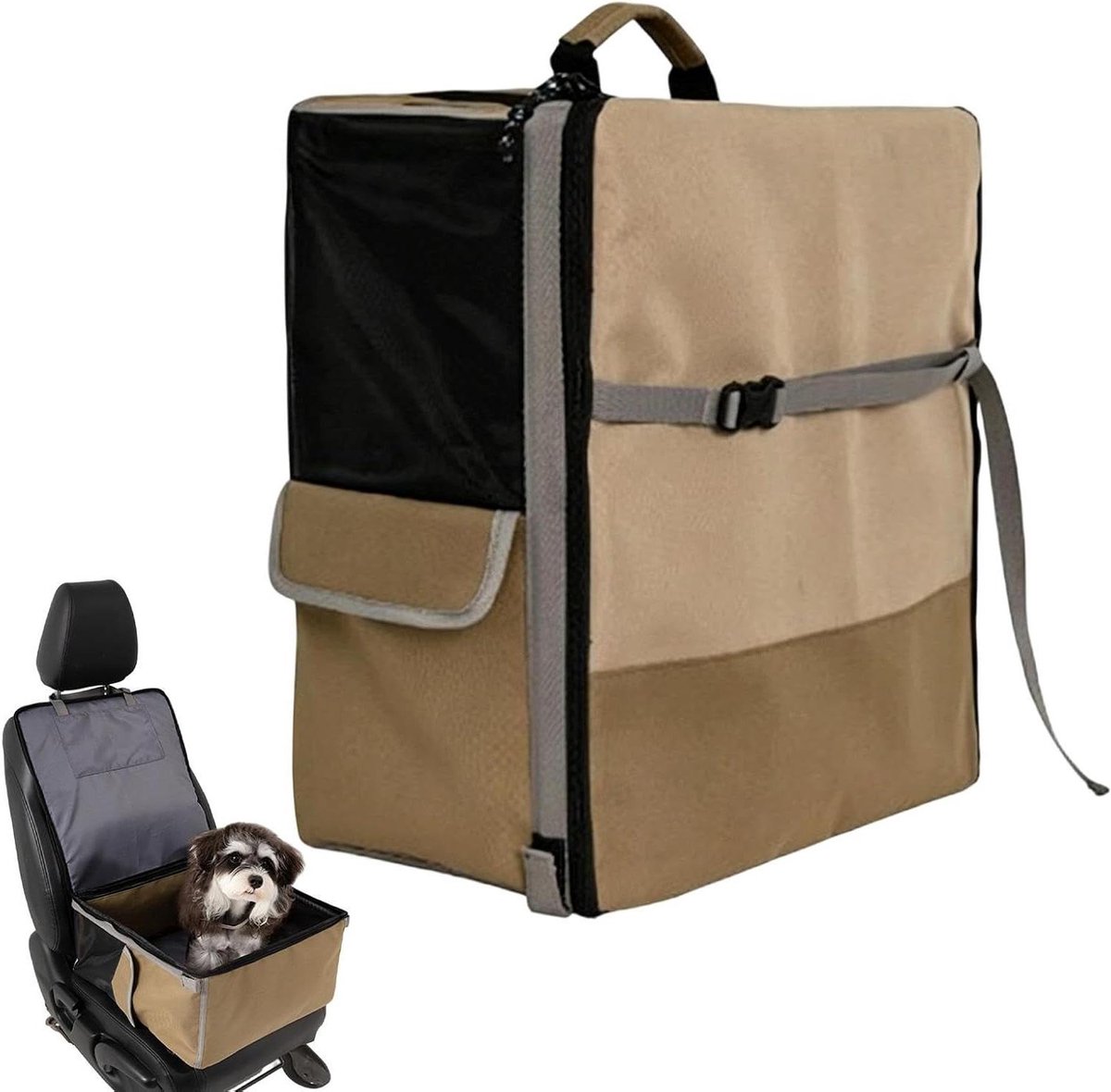 Honden Autostoel - Huisdier Stoel - Veilig Reizen - Ademend Mesh - 45 x 42 cm - Grijs