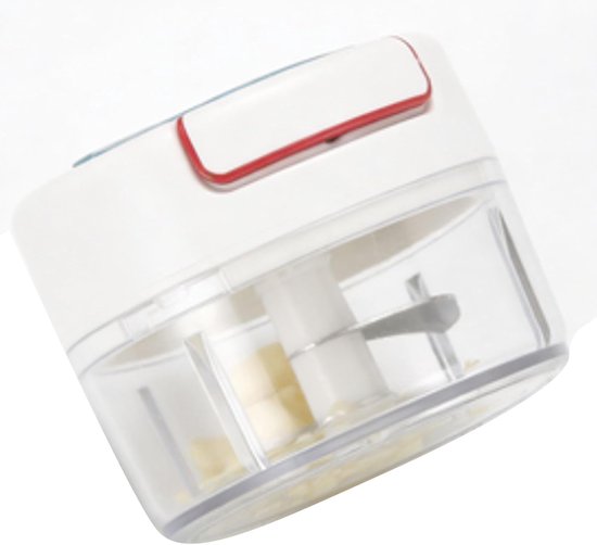 Keukenmachine Groentehakker - Handmatige Hakker - Snel Ingrediënten Snijden - Trekkoord Bediening - 10x10x8 cm - Blauw — afbeelding 5