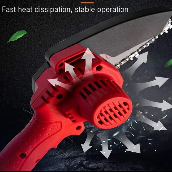 Elektrische Kettingzaag - Handzaag Accu - Boom Snoeien - Lichtgewicht Ontwerp - 13 cm Kettings - Zwart — afbeelding 3