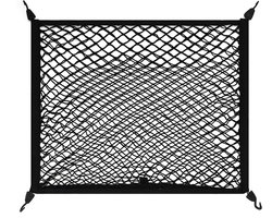 Bagagenet - Auto opbergtas - Polypropyleen/Spandex - Elastische Kofferbaknet - Opberg zak - Autoladenet - Opbergnet voor het auto-interieur - Auto kofferbak cargo organizer net - Opberg netjes voor in de auto, bus of taxi - 80*60 cm - Zwart