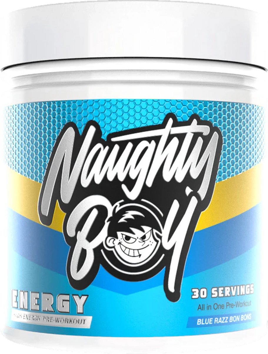 Naughty Boy Energy (30 Serv) Blue Razz Bon Bons - Pre-Workout - Pre-Workout Booster