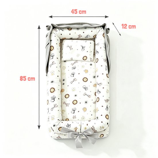 WiebelTandje Draagbare Baby Bed Luiertas Baby Nestje Uitklapbaar Baby Geschenkset 0 tot 24 maanden Verstelbaar Band Ontwerp - inclusief WiebelTandje Jongen Hout Tandendoosje - Licht Gewicht Eenvoudig Mee op Reis - Extra zacht en Stevig — afbeelding 2