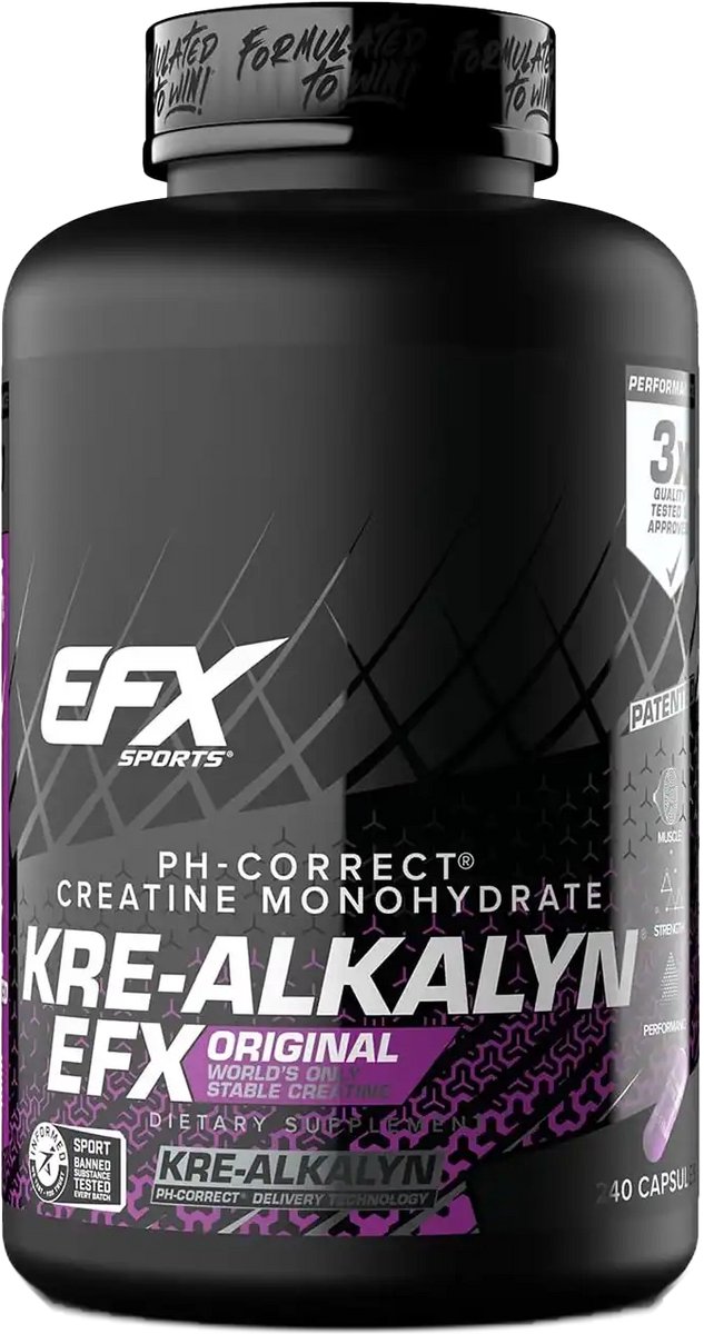 All American EFX Kre-Alkalyn Creatine - Creatine Capsules - (U.S patent 6,399,661) - 240 Capsules - 1 Pot