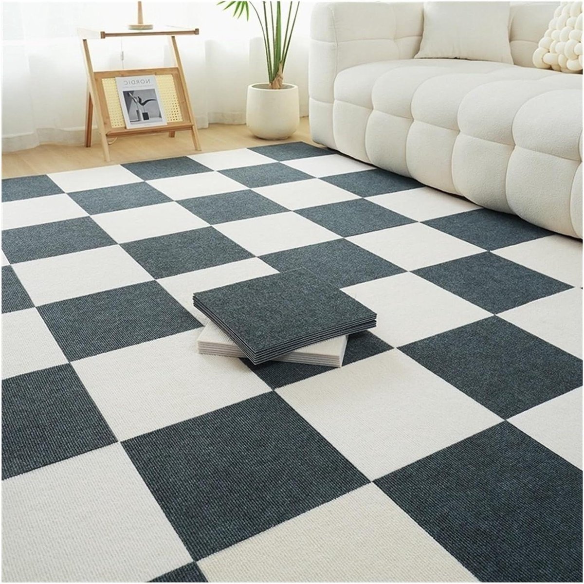 Vloerkleed Tegels - Tapijttegels Zelfklevend - Vloer Vernieuwen - Zacht Comfort - 50 x 50